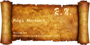 Régi Norbert névjegykártya