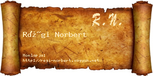 Régi Norbert névjegykártya